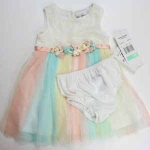 Rare Editions Baby Girl Dress 2-Piece set